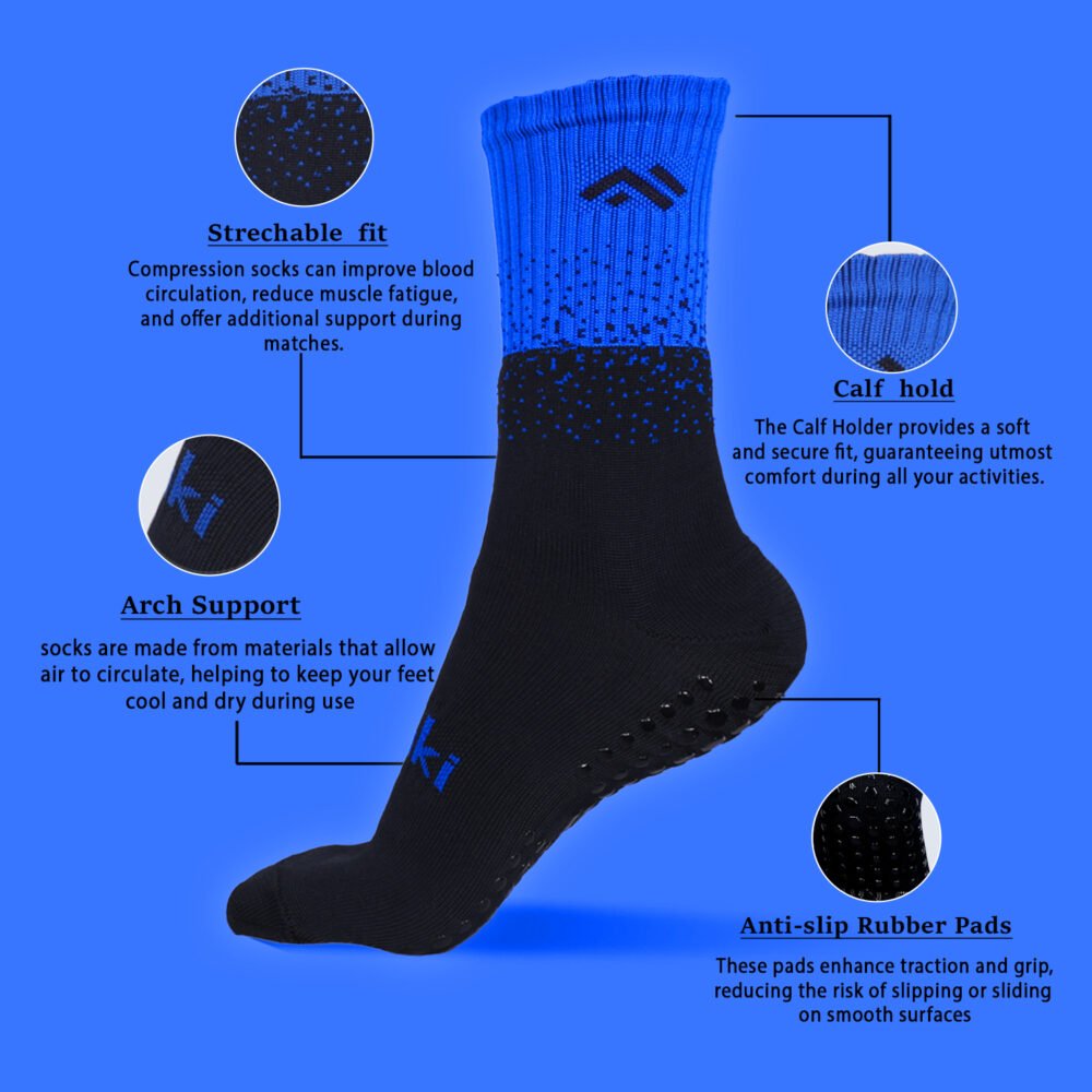 Mizaki Boom Black & Blue  ( Grip Socks ) - Image 2