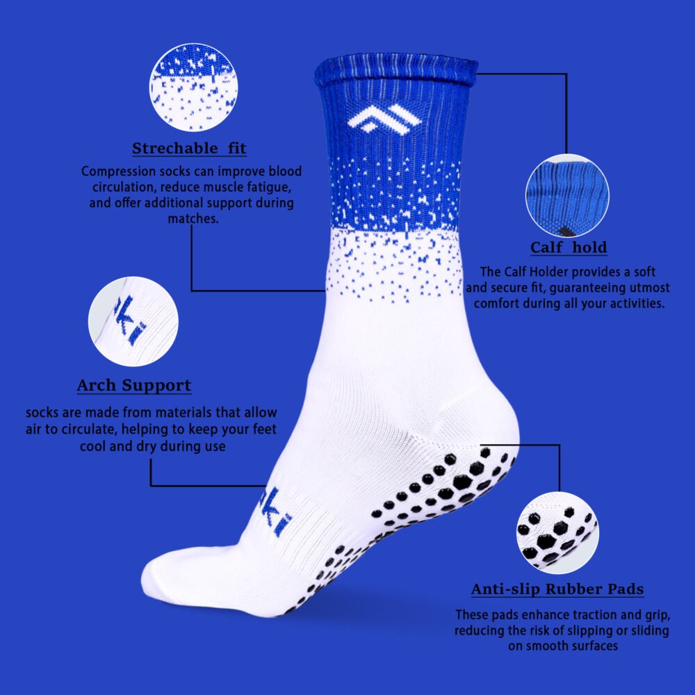 Mizaki Boom White & Blue ( Grip Socks ) - Image 3