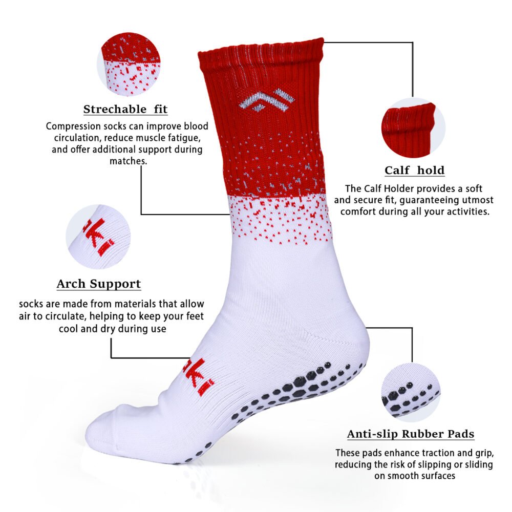 Mizaki Boom White & Red ( Grip Socks ) - Image 2
