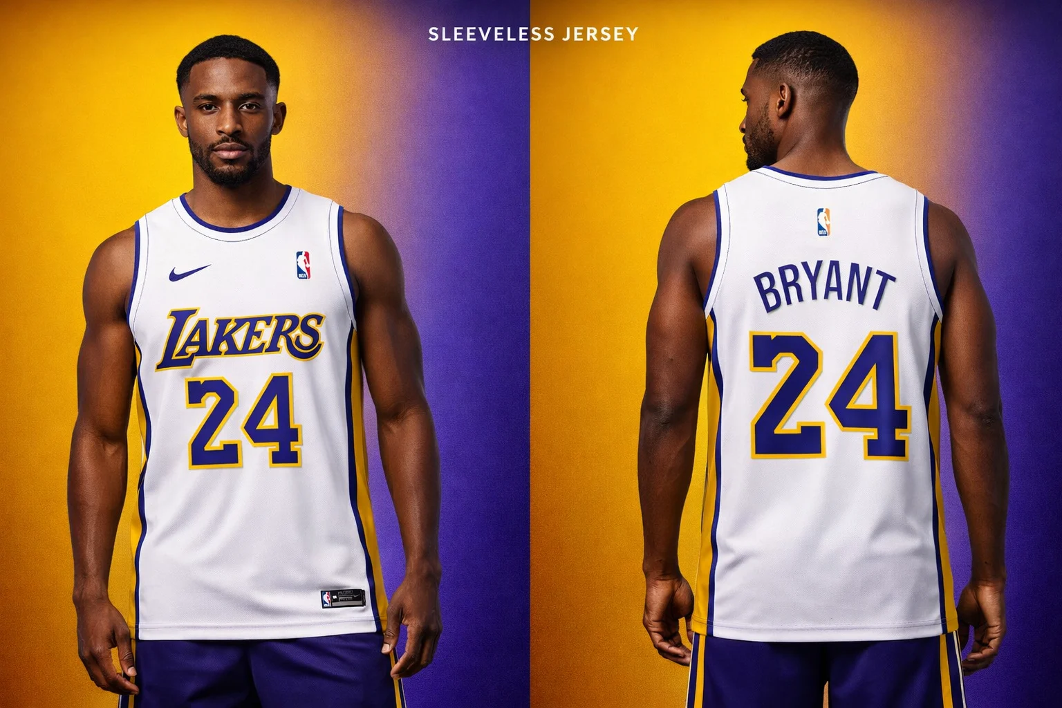 Lakers Bryant-24 Sleevless ( Wt-yell )