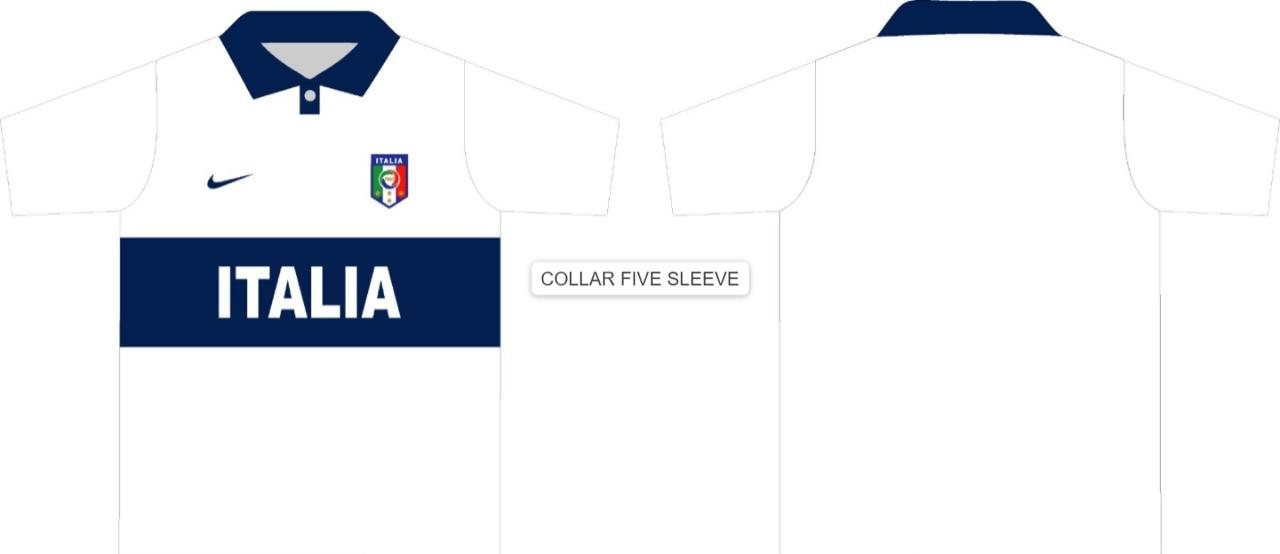 Italia Five Sleeve Collar Jersey (White )