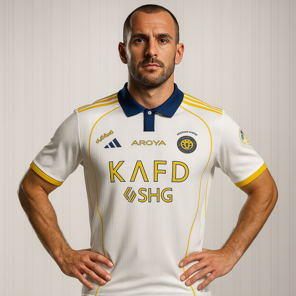 Ronaldo AL - Nasar Collar Normal Jersey ( White + Yellow )