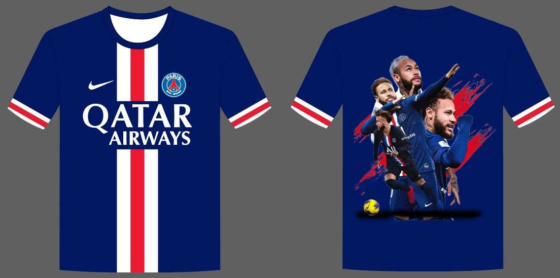 PSG Neymar Normal Jersey With Photo ( Navy Blue )