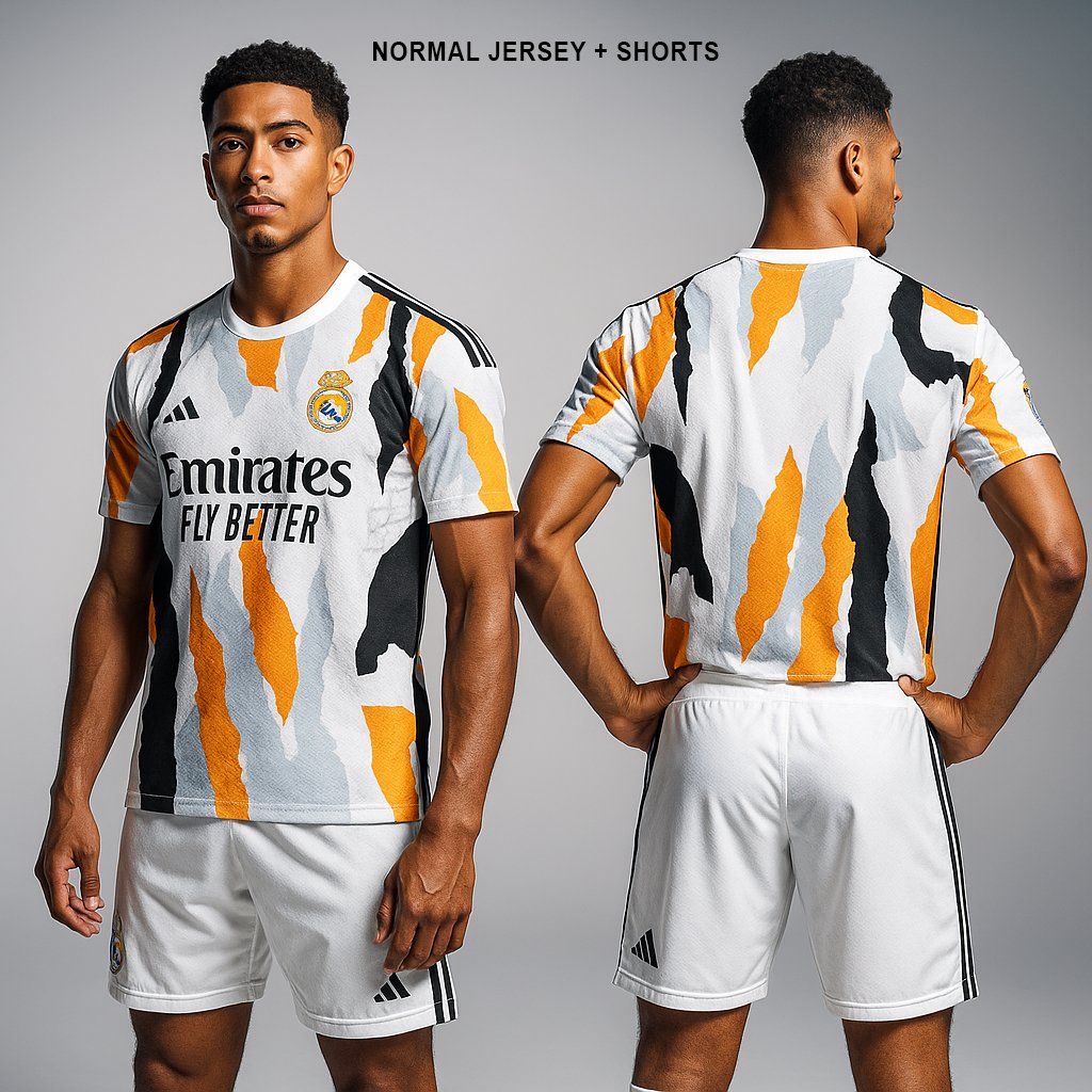 Real Madrid Plain Jersey + Short Kit ( White)