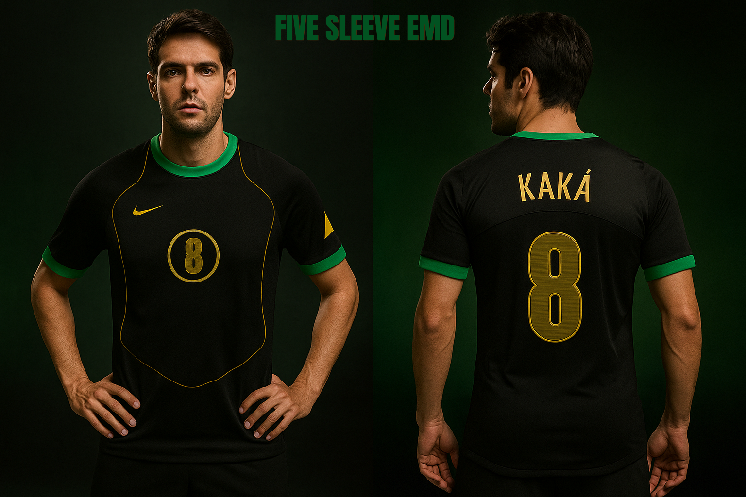 Kaka Five Sleeve Embroidery Black