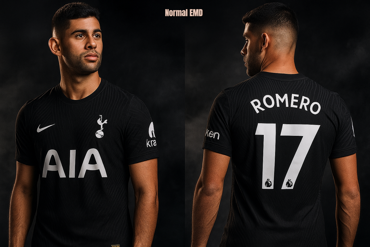 Tottenham Hotspur Cristian Romero-17 Normal Embroidery Jersey ( Black )