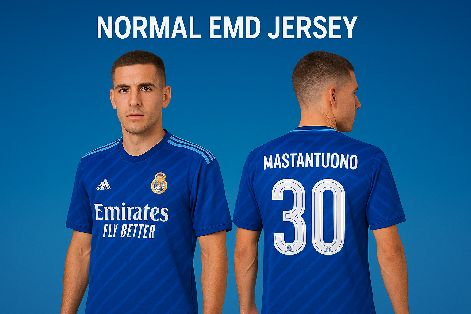 Real Madrid mastantuono - 30 Normal Jersey Embroidery ( Blue )