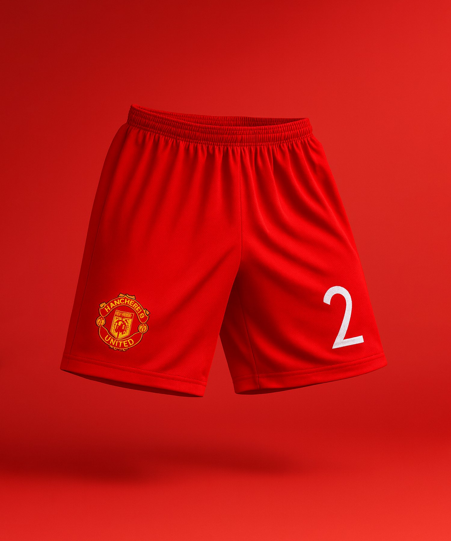Embroidery Club Shorts - Manchester United Red With Number