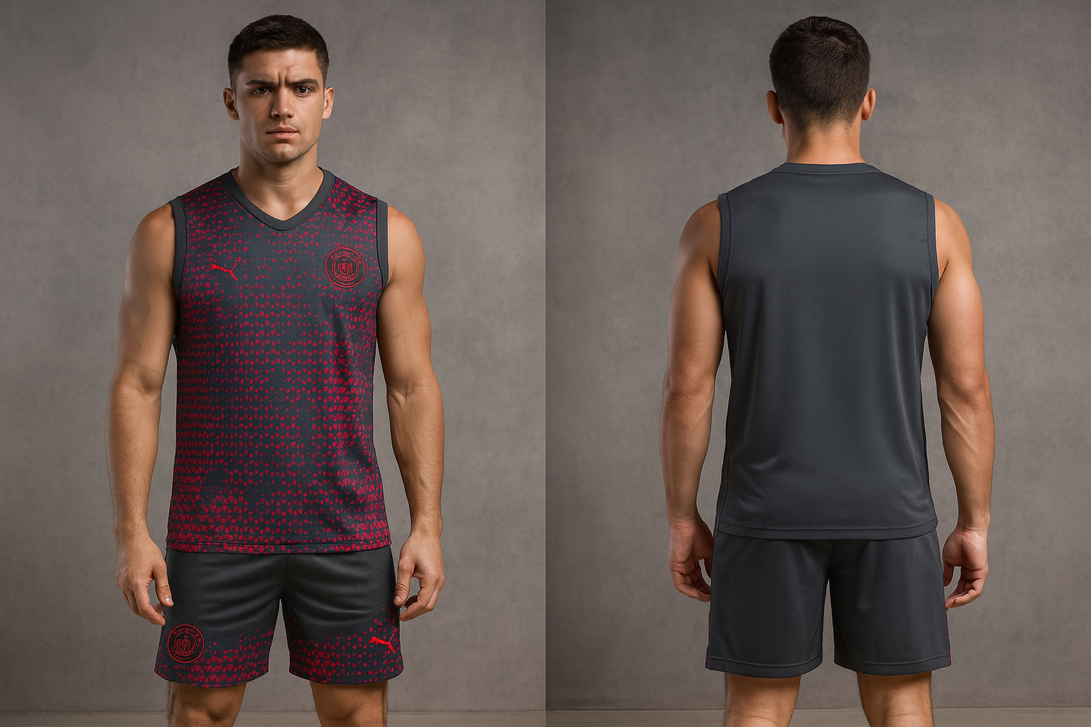 Manchester City V Neck Sleevless with Shorts kit