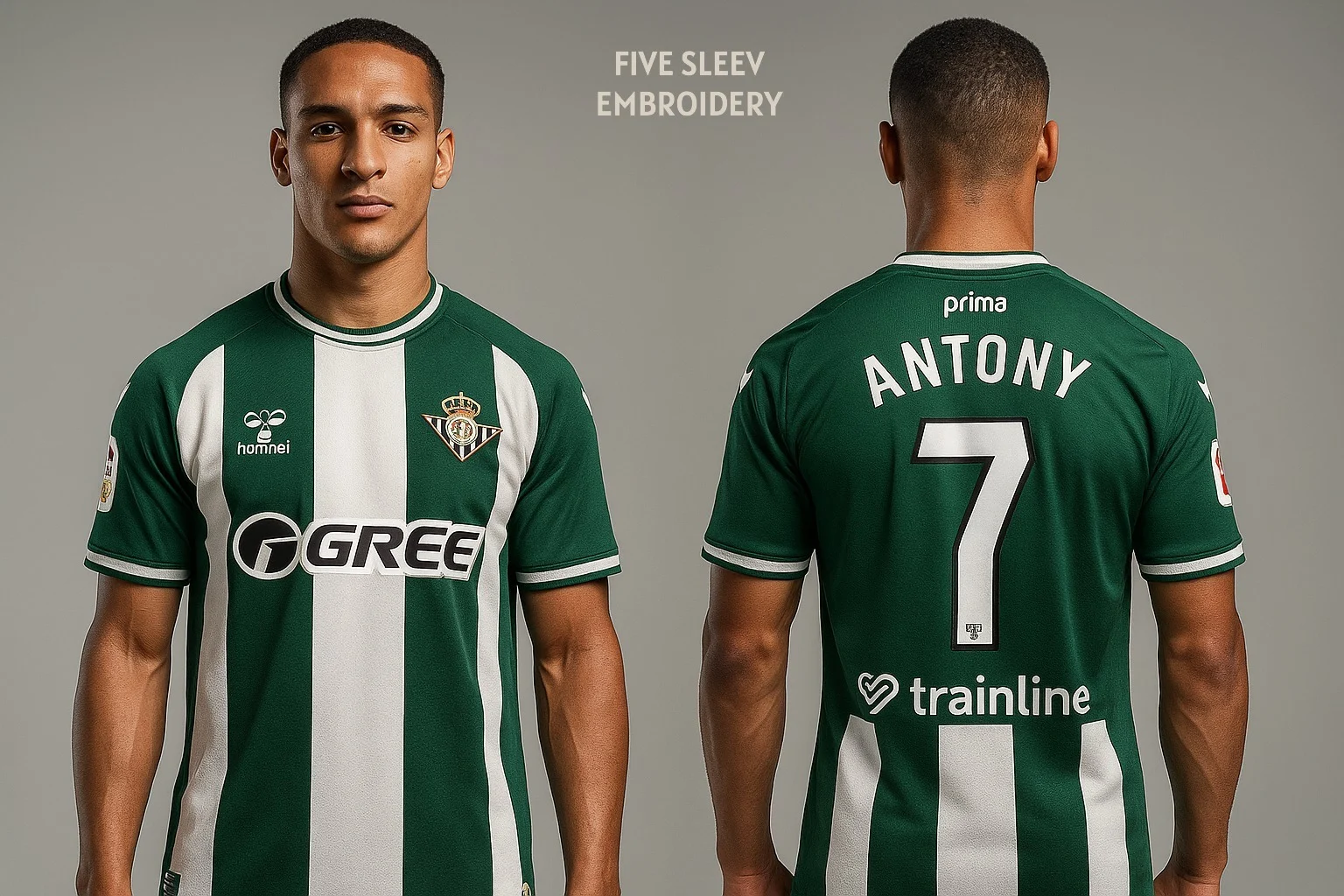 REAL BETIS BALOMPIE  ANTONY 7 FIVE SLEEV EMBROIDERY ( WT-GREEN )