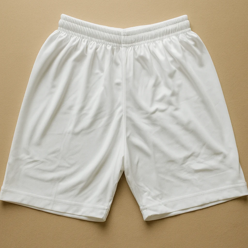 Dot Knit Plain Shorts - ( White )