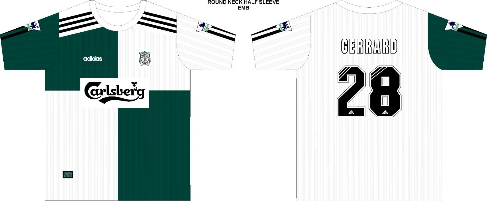 LIVER POOL GERRARD 28 FIVE SLEEV EMBROIDERY (WHITE- GREEN)