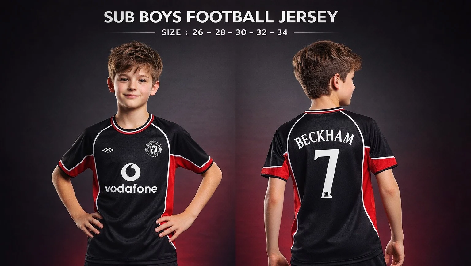 MANCHESTER UNITED BECKHAM 7 NORMAL JERSEY (BLACK)