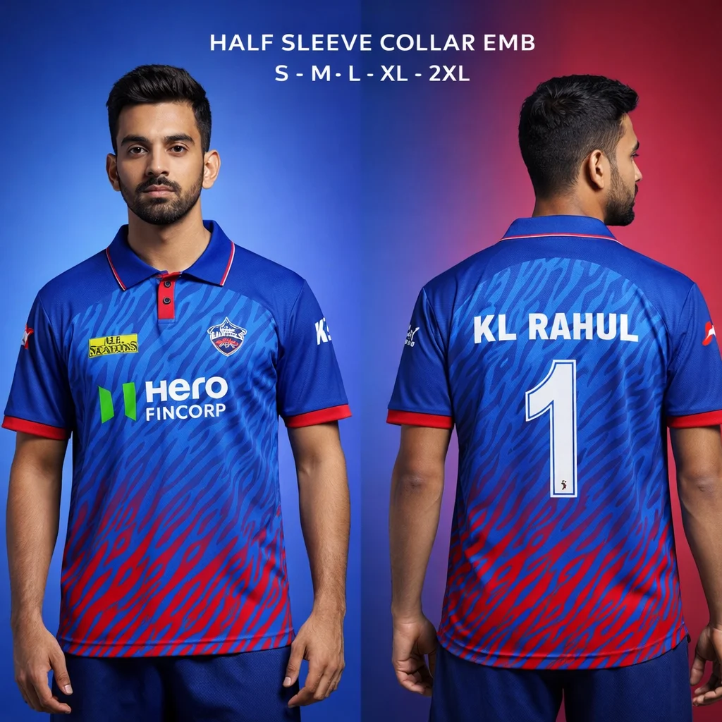 NORMAL COLLAR EMBROIDERY DELHI CAPITALS KL RAHUL 1