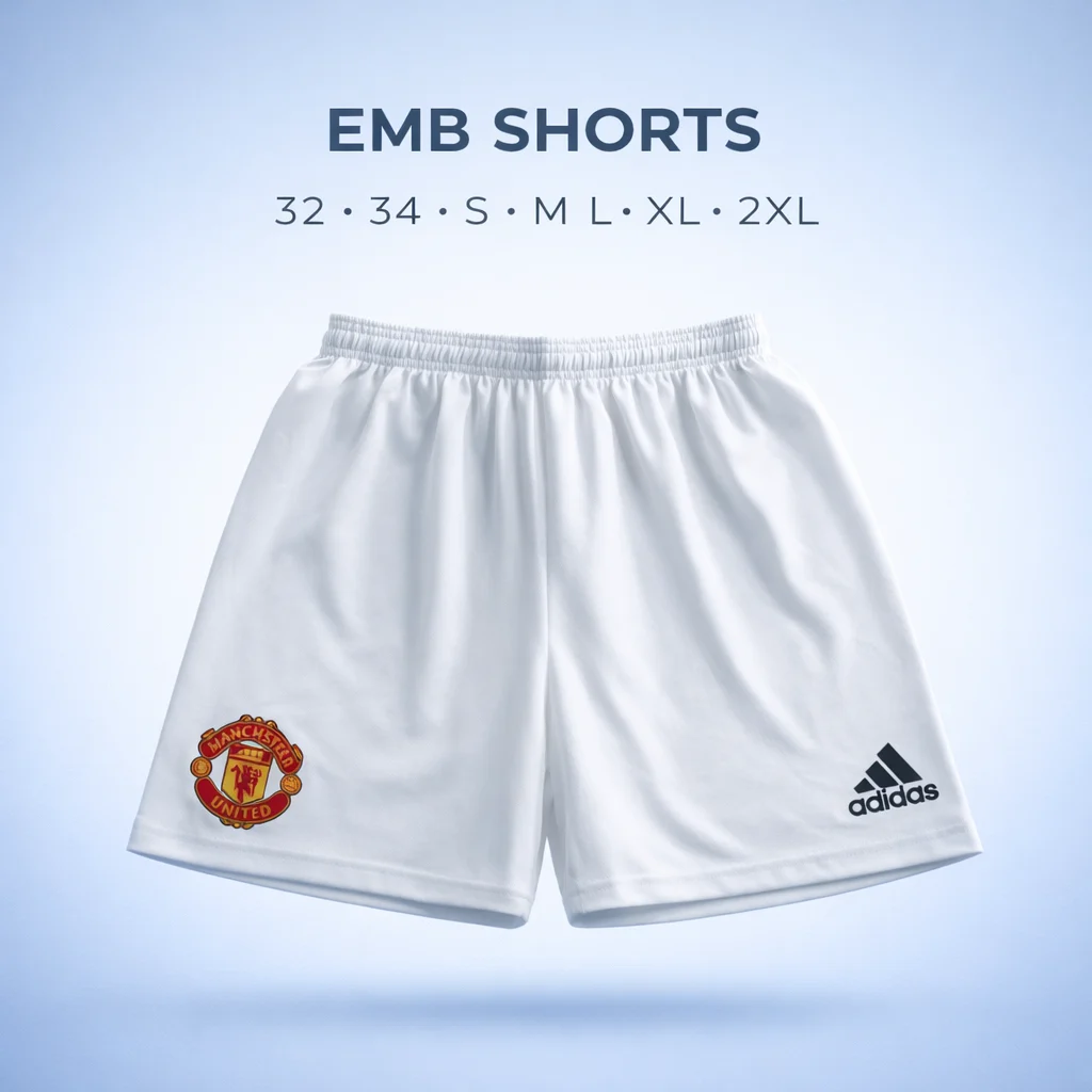 CLUB SHORTS EMBROIDERY MANCHESTER UNITED WT