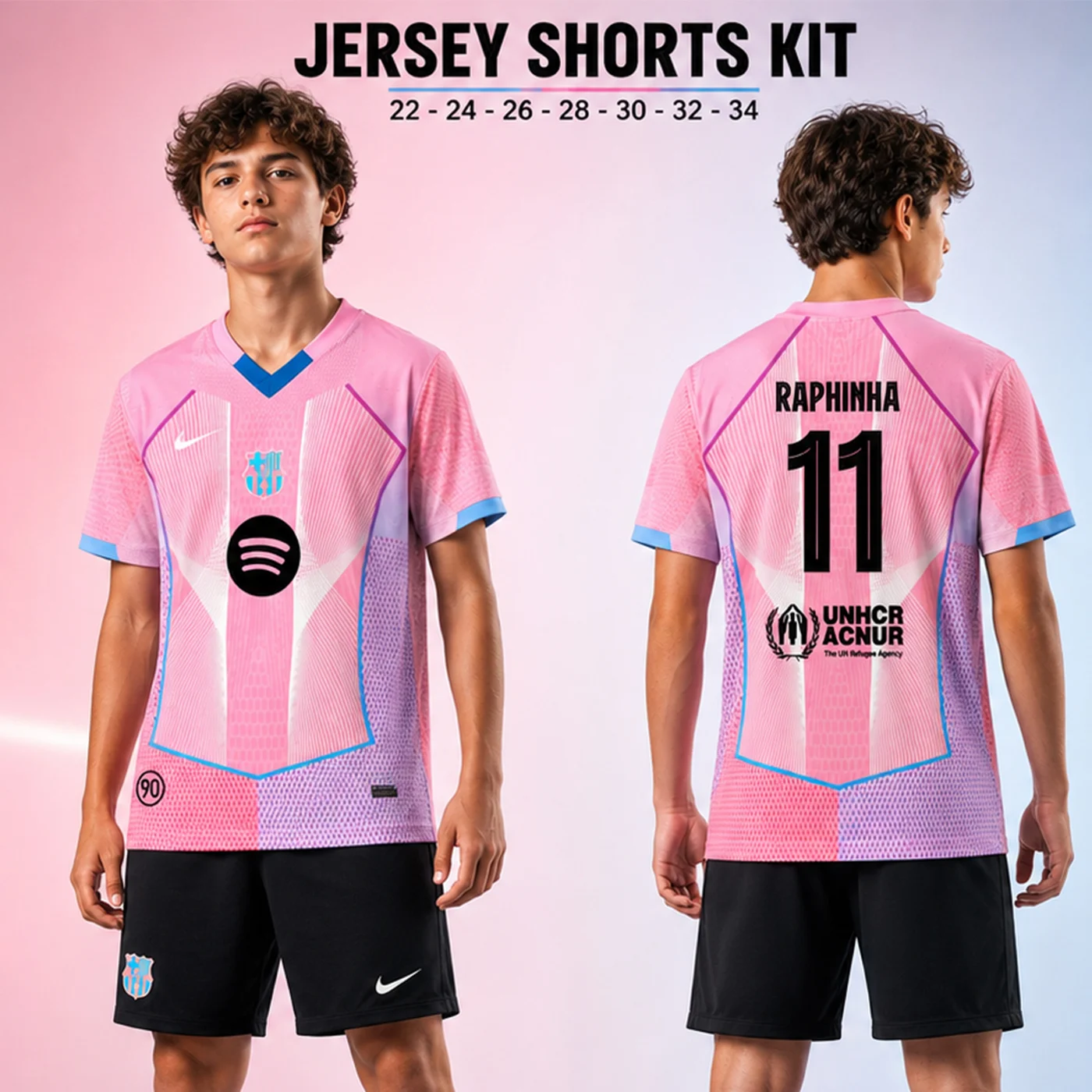 Set jersey FCB RAPHNHA(11) PINK